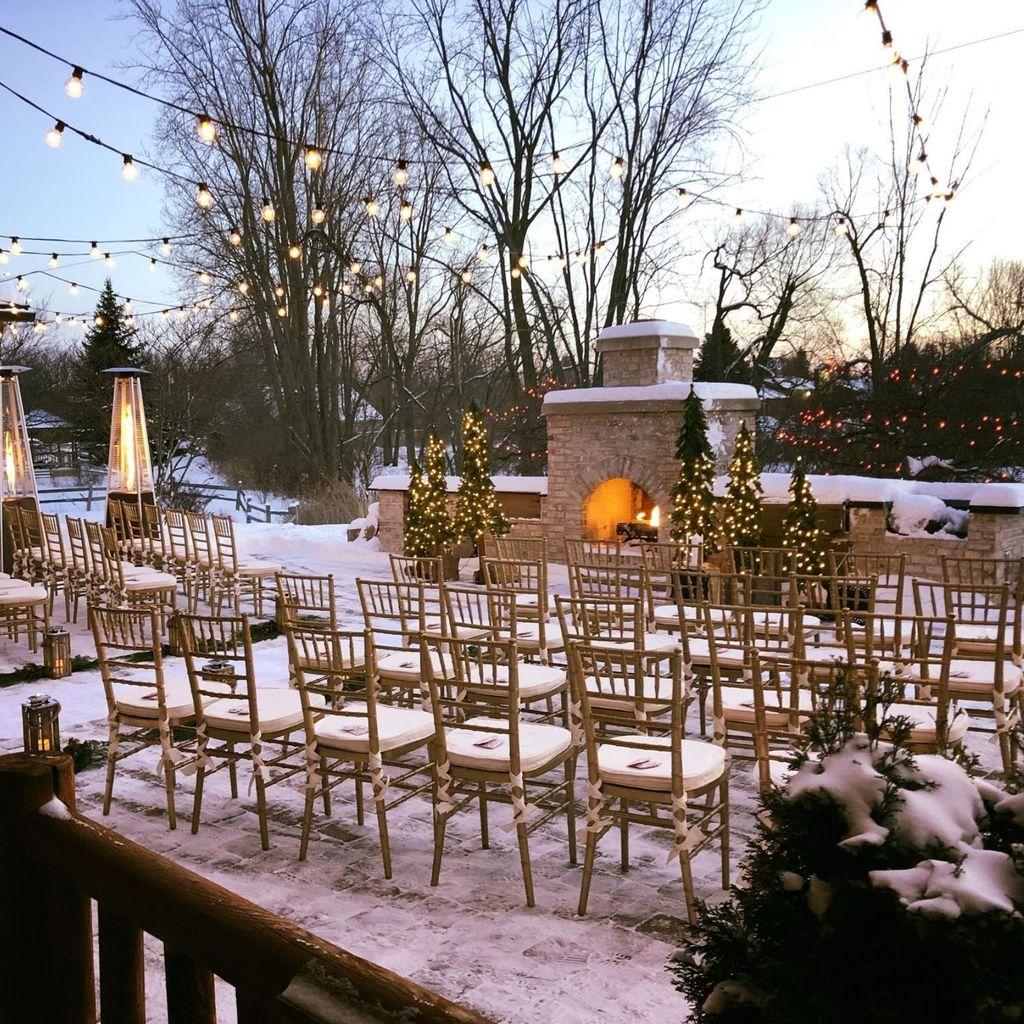 Fireplace Patio ceremony location - Winter